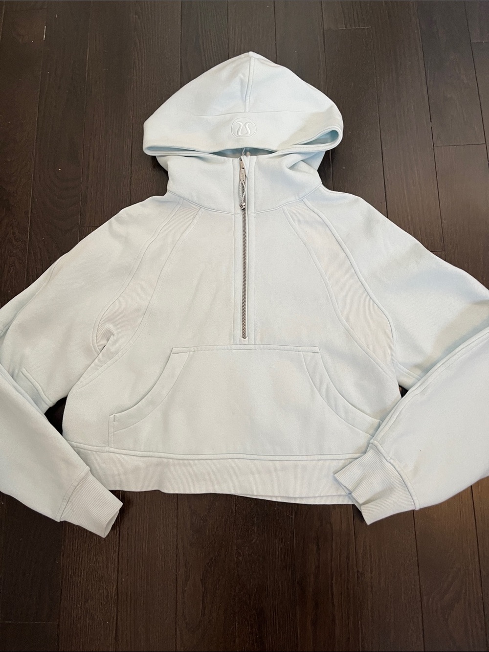 lululemon pale blue zip-up hoodie